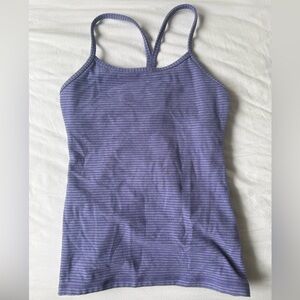 lululemon vintage 2010s power y tank top heather pigment blue stripes aesthetic